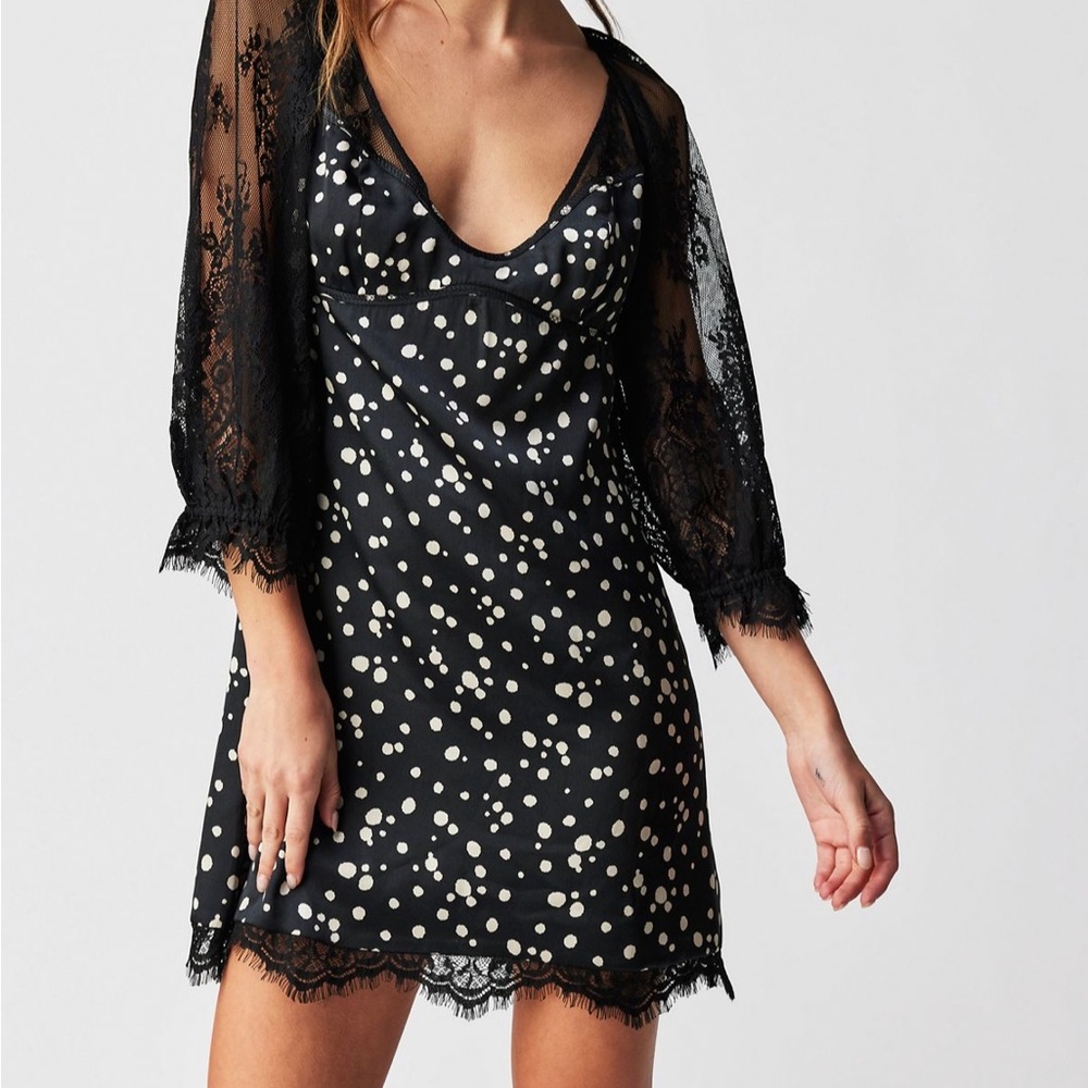 Free People Black and White Polka Dot Dress